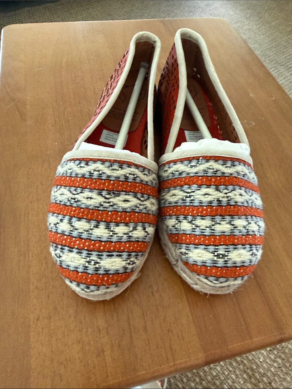 Cobra Society Striped Woven Espadrille Flats in Orange and blue- Women's